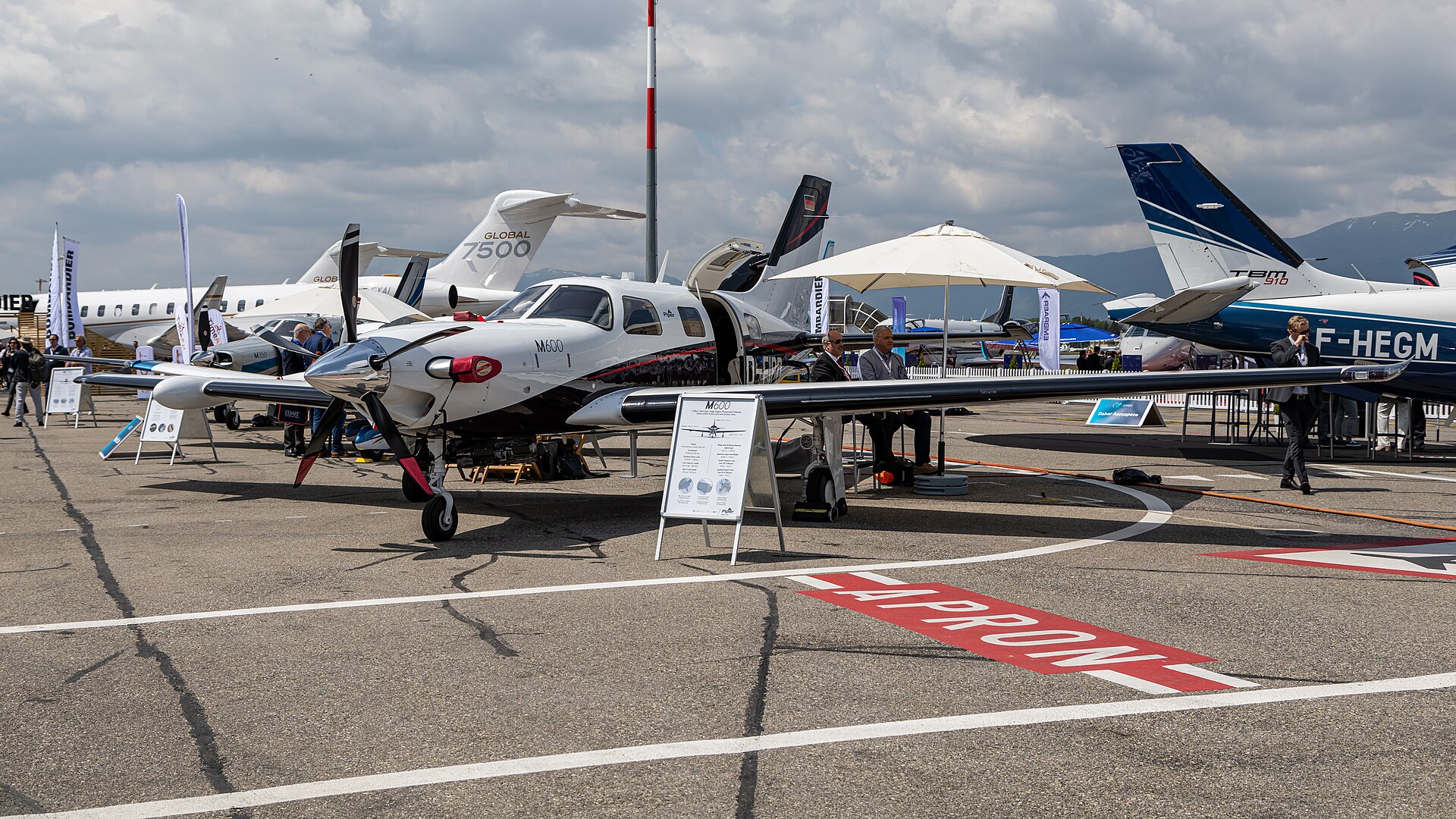 A range of private aircraft at an aviation display